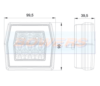 Glow Ring LED Square Combination Lamp FT-120 / FT-122 Schematic